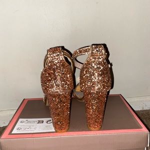 Bronze block heels